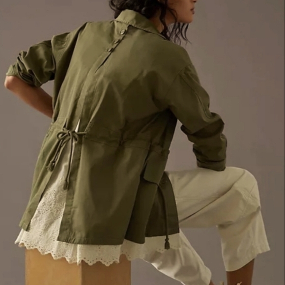 Anthropologie Jackets & Blazers - Anthropolgie tiny Charlie eyelet utility military/olive green jacket